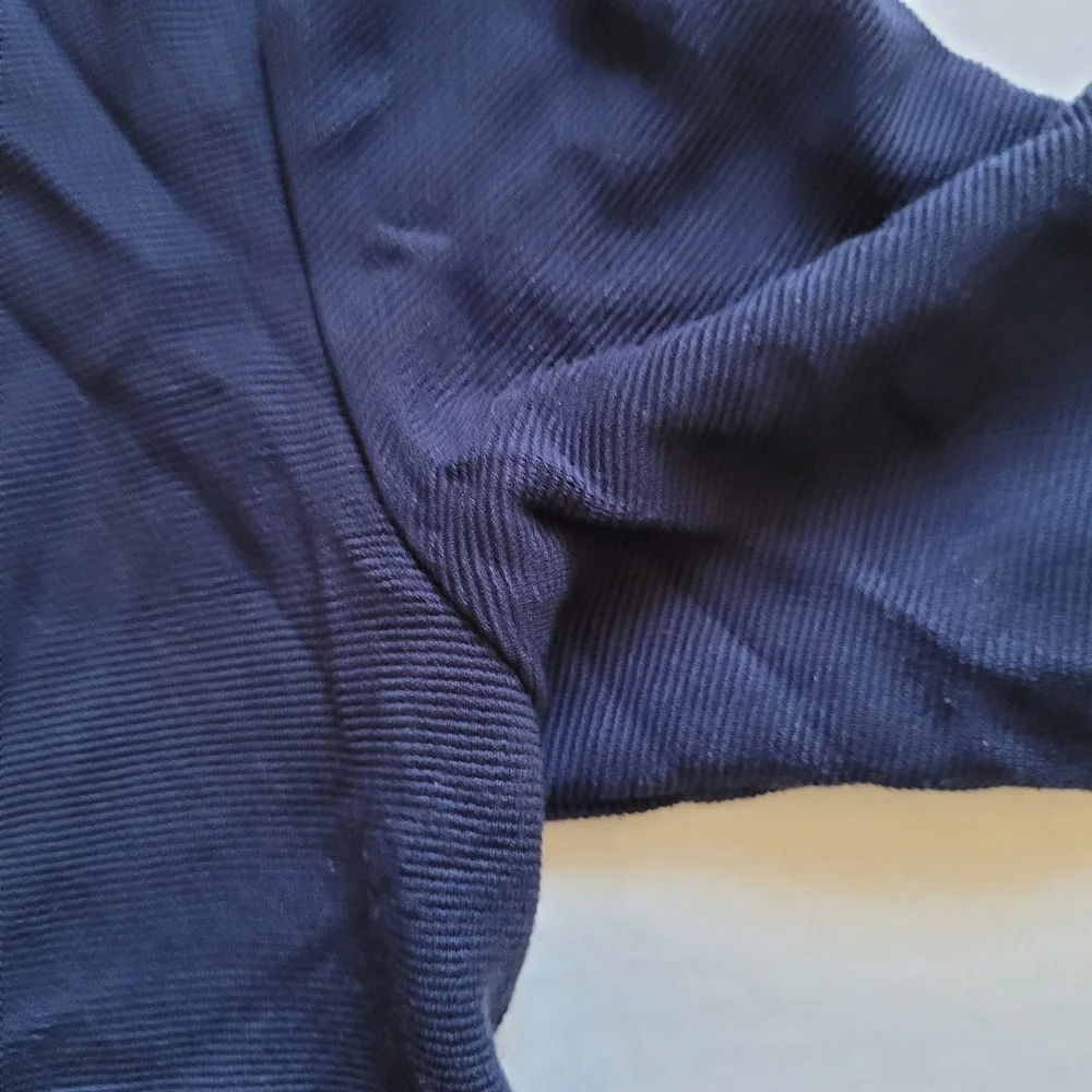 Mango golf shirt pull over top short sleeve dark blue preppy sporty size XS - Picture 12 of 15